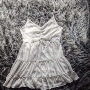 Elegant White Spaghetti Strap Dress